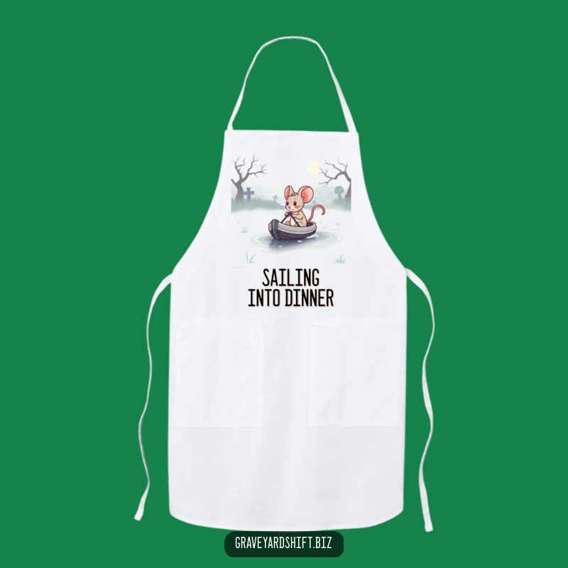 Funny Determined Mouse Apron - Kitchen Graveyard Adventure Humor Gift
