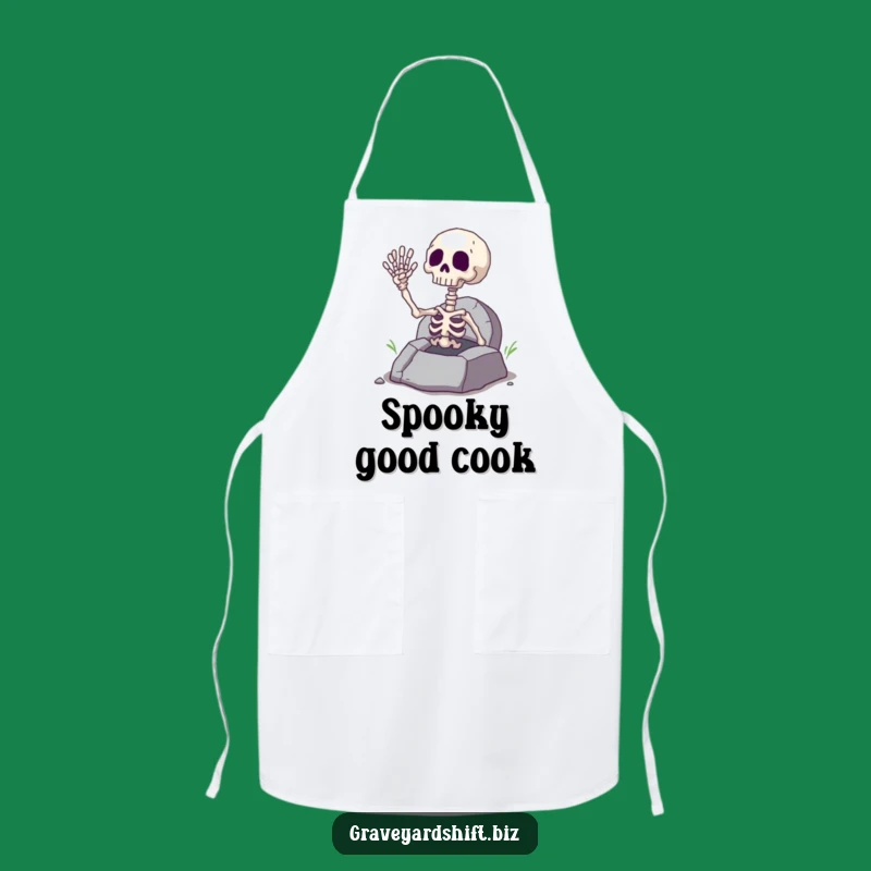 Funny Giggling Skeleton Hand Apron - Spooky Kitchen Humor Gift