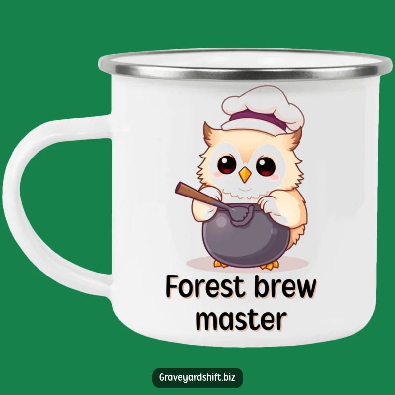 Funny Chef Owl Camping Mug - Rustic Woodland Kitchen Humor Cup Gift