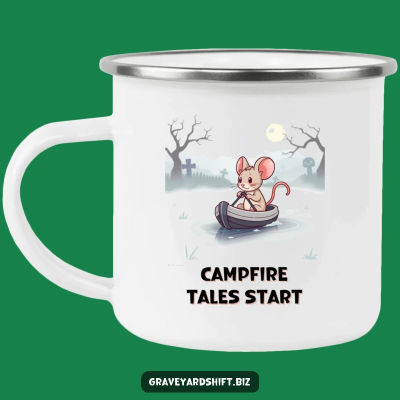 Funny Determined Mouse Camping Mug - Graveyard Lake Adventure Humor Gift
