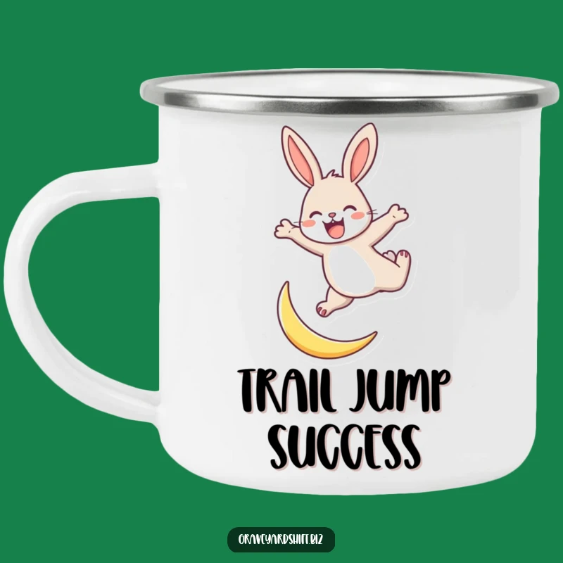 Funny Energetic Rabbit Camping Mug: Moon Leap Adventures, Spritely Outdoor Mug, Whimsical Gear