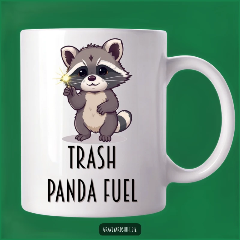 Funny Raccoon Spiderweb Mug - Curious Critter Nighttime Humor Gift