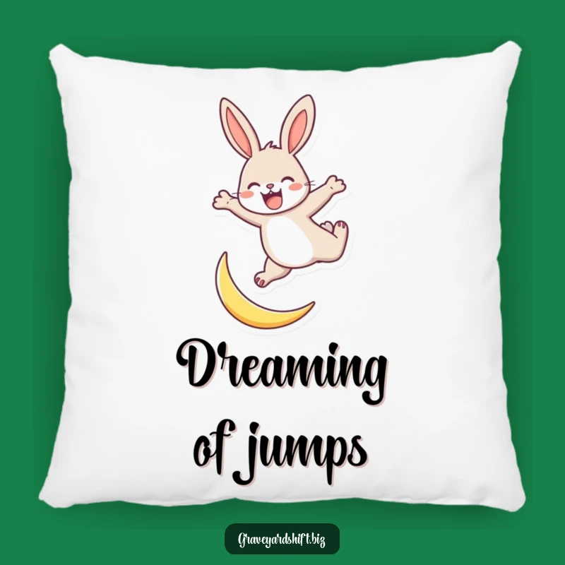 Funny Energetic Rabbit Pillow: Cozy Moon Jumps, Spritely Comfort, Playful Accent Decor