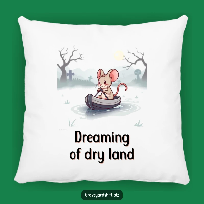 Funny Determined Mouse Pillow - Cozy Graveyard Boat Decor Gift