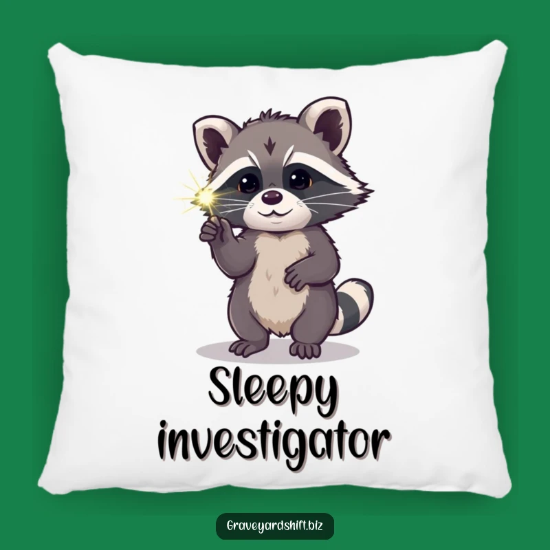 Funny Raccoon Spiderweb Pillow - Cozy Critter Accent Decor Gift