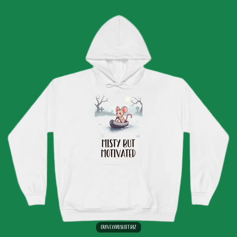 Funny Determined Mouse Hoodie - Misty Graveyard Boat Comfort Gift