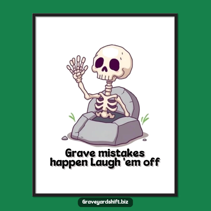 Free Printable Giggling Skeleton Wall Art - Funny Spooky Downloadable Decor