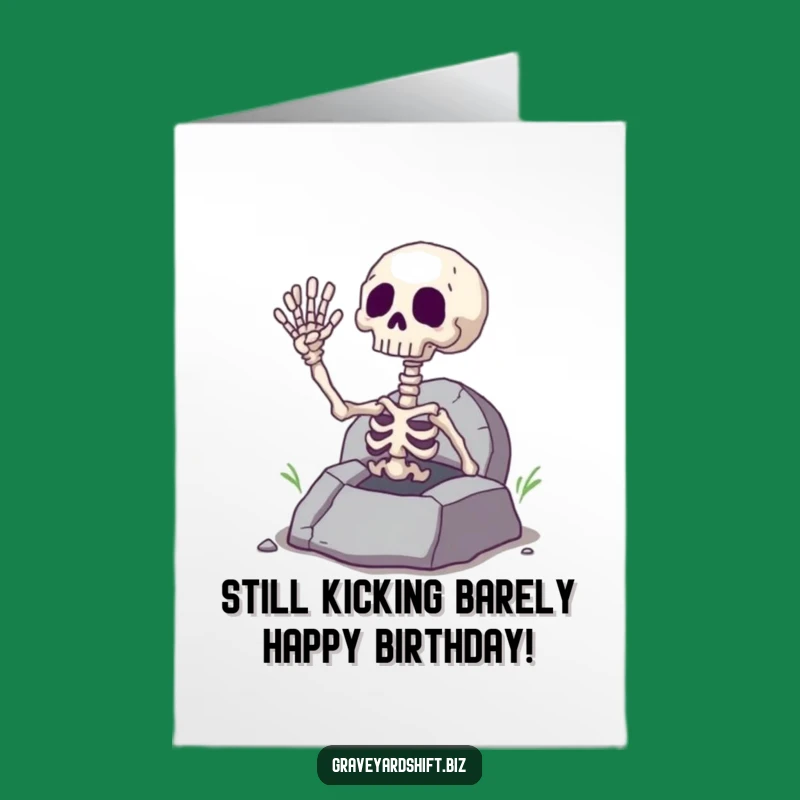 Free Printable Giggling Skeleton Hand Birthday Card - Funny Downloadable Gift