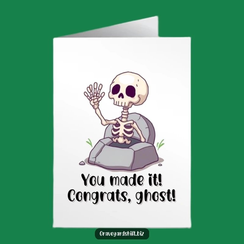 Free Printable Giggling Skeleton Hand Congrats Card - Hilarious Downloadable