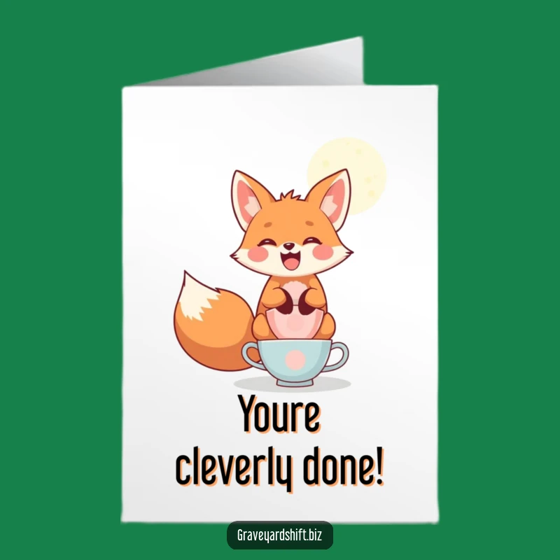 Free Printable Funny Fox Congrats Card - Balancing Success Downloadable!