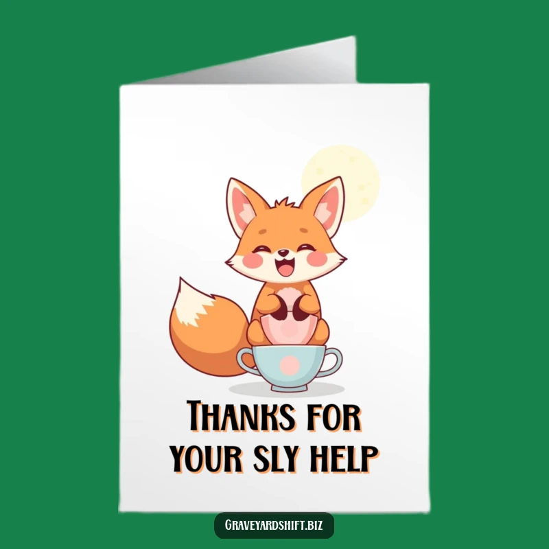 Free Printable Funny Fox Thank You Card - Cuppa Gratitude Downloadable!
