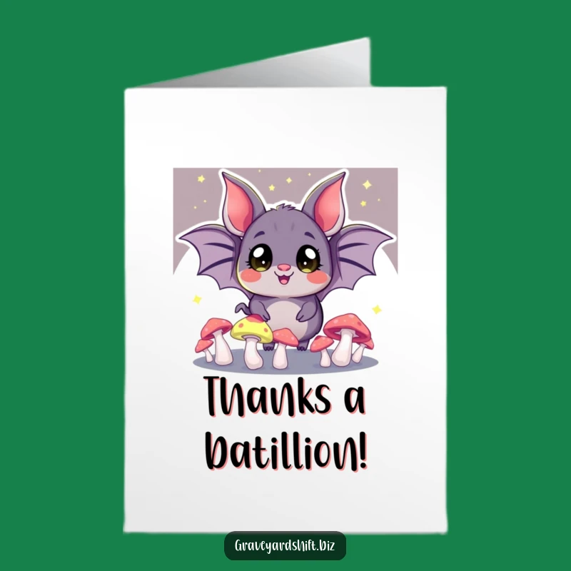 Free Printable Funny Bat Thank You Card - Glowing Gratitude Downloadable Message!