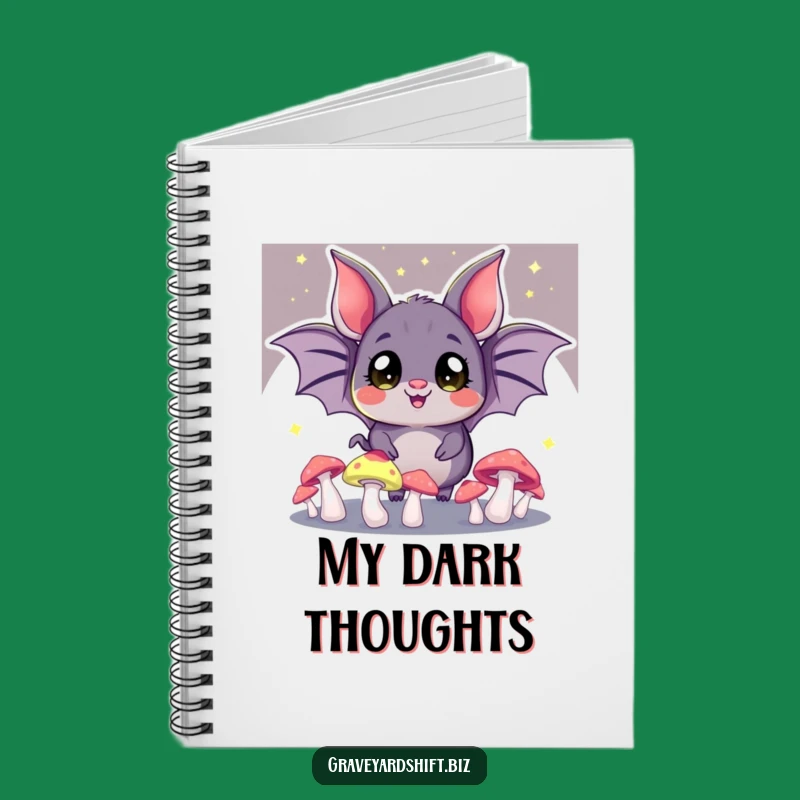 Funny Bat Juggling Notebook - Enchanted Night Forest Journal Gift