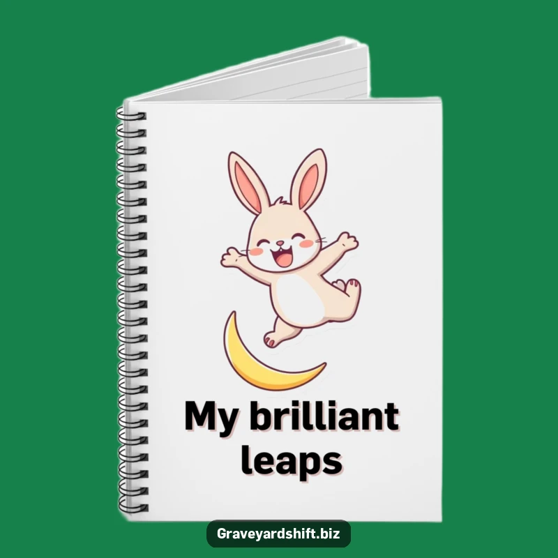 Funny Energetic Rabbit Notebook: Moon Leap Journal, Spritely Cover, Playful Writing Gift