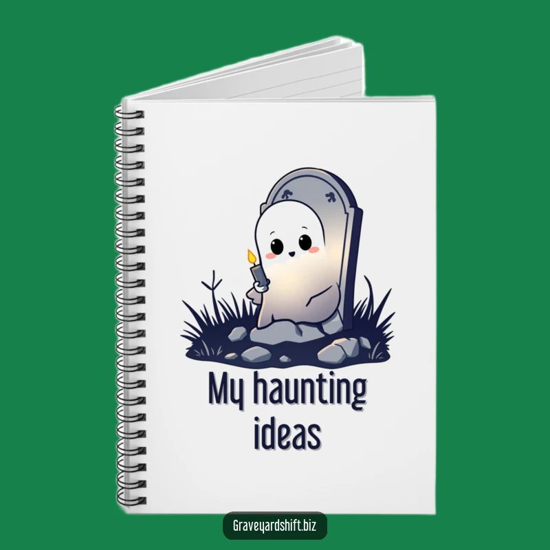 Funny Shy Ghost Notebook - Spooky Tombstone Journal Gift