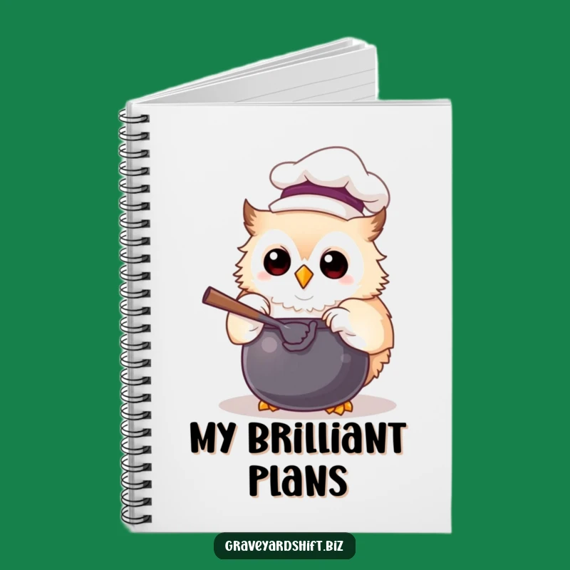 Funny Chef Owl Notebook - Woodland Kitchen Humor Journal Gift