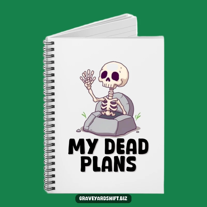 Funny Giggling Skeleton Hand Notebook - Spooky Grave Journal Humor Gift