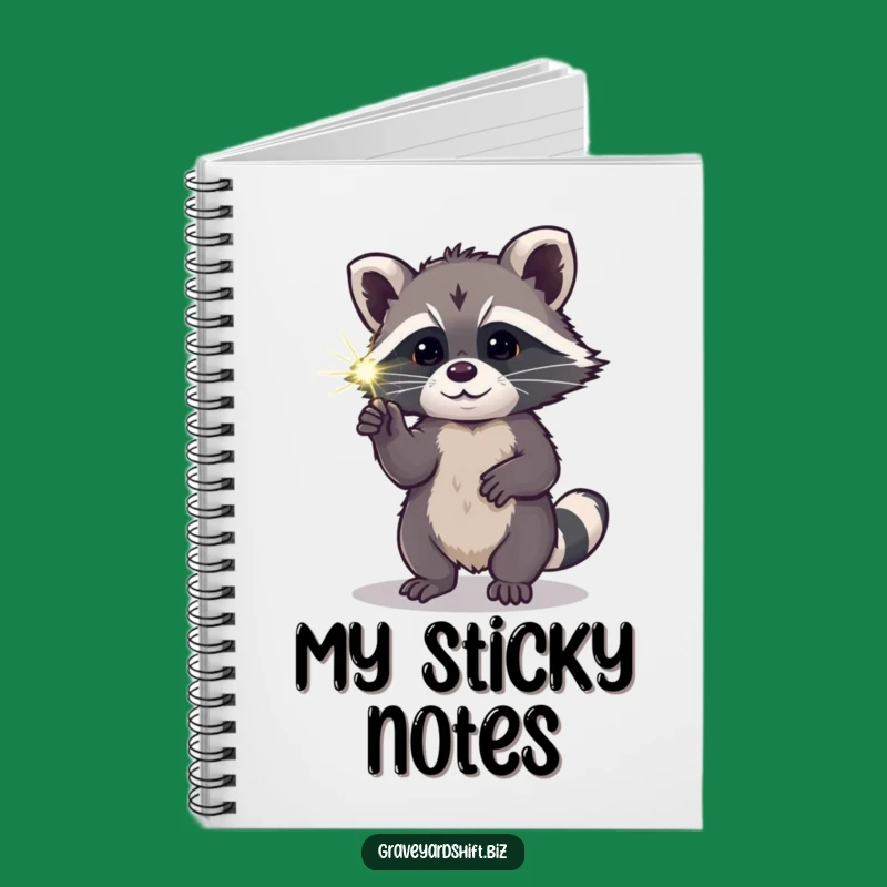 Funny Raccoon Spiderweb Notebook - Curious Critter Journal Gift