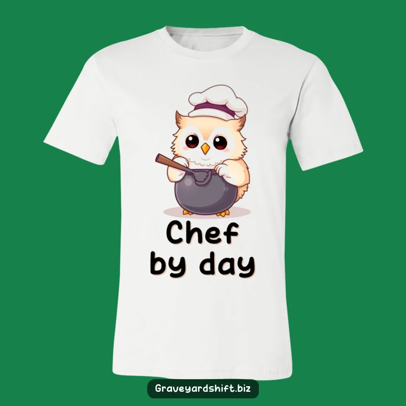 Funny Chef Owl T-Shirt - Joyful Woodland Kitchen Humor Tee Gift