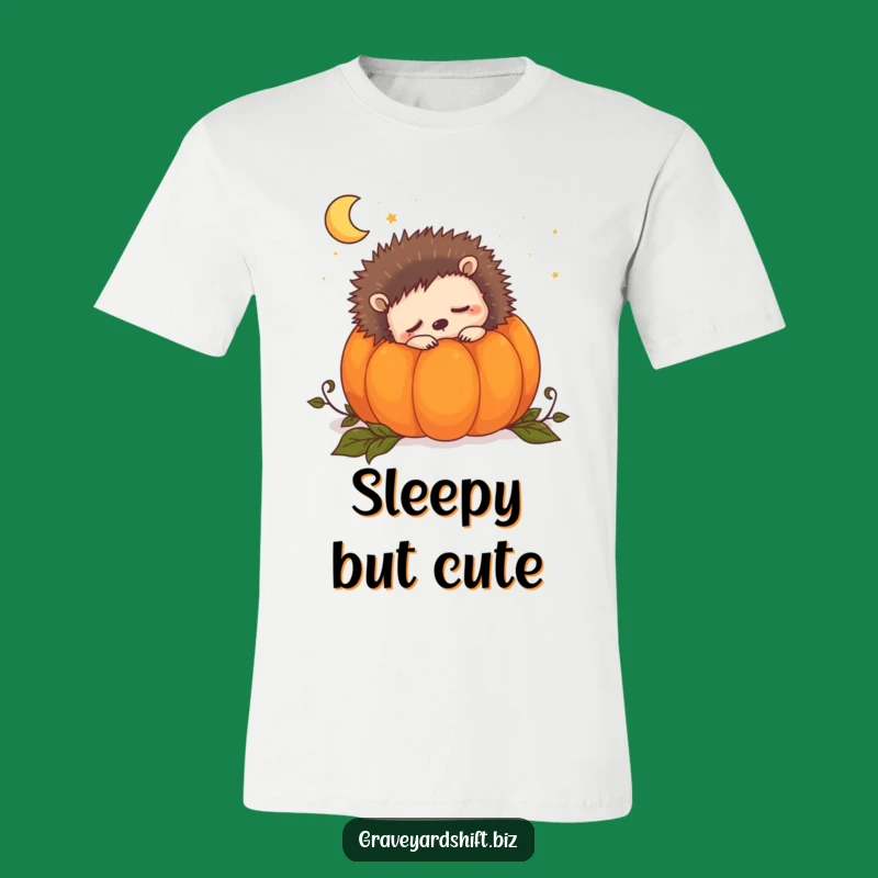 Funny Sleepy Hedgehog T-Shirt: Pumpkin Nap, Cozy Dreams, Cute Autumn Animal Tee