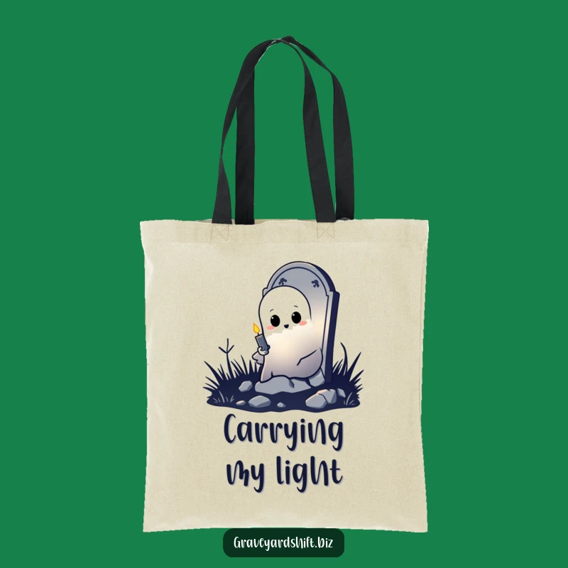Funny Shy Ghost Tote Bag - Spooky Candle Accessory Gift